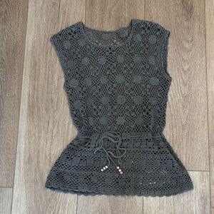 Green Crochet Sleeveless top